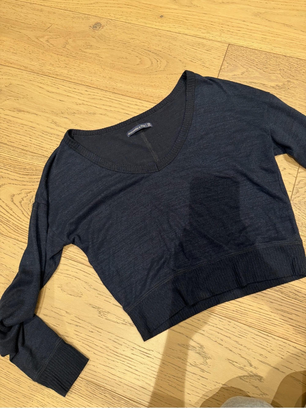 Abercrombie Navy Blue around neck Long Sleeve top - Size XS